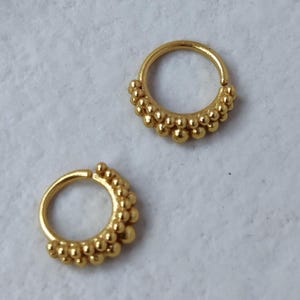 Gold Septum Nose Jewelry Dual