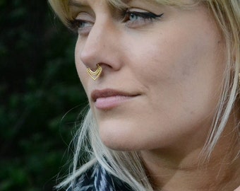 Double Septum Ring Gold ⎜Eternity