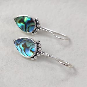 Gemstone Drop Earrings ⎜ Abalone shell, Moonstone, Turquoise, Labradorite, Prehnite