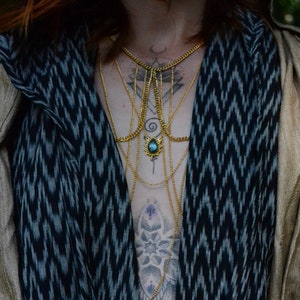 Festival jewelry Body Chain with genuine gemstone Star