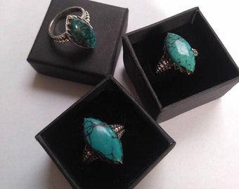 Empress Silver Ring with Turquoise