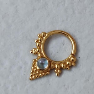 Tribal Gold Septum Jewelry ⎜ Pyramid