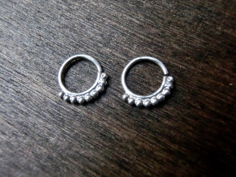 Tiny Silver Hoop Earrings \u00d86 mm