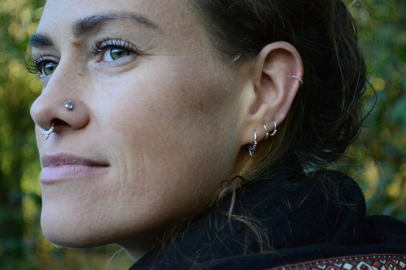 Tiny Silver Hoop Earrings \u00d86 mm