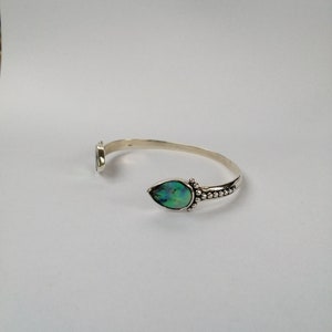 Drop Cuff Bracelet Silver different gemstone options Abalone Shell