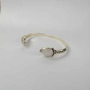 Drop Cuff Bracelet Silver different gemstone options Moonstone