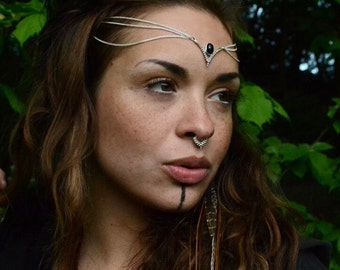 Onyx Head Chain Silver (Amethyst or Turquoise)⎜Tiara