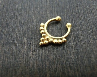 Mini Fake Septum Nose Ring Gold