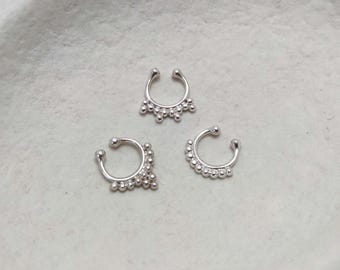 Tiny Fake Septum Silver