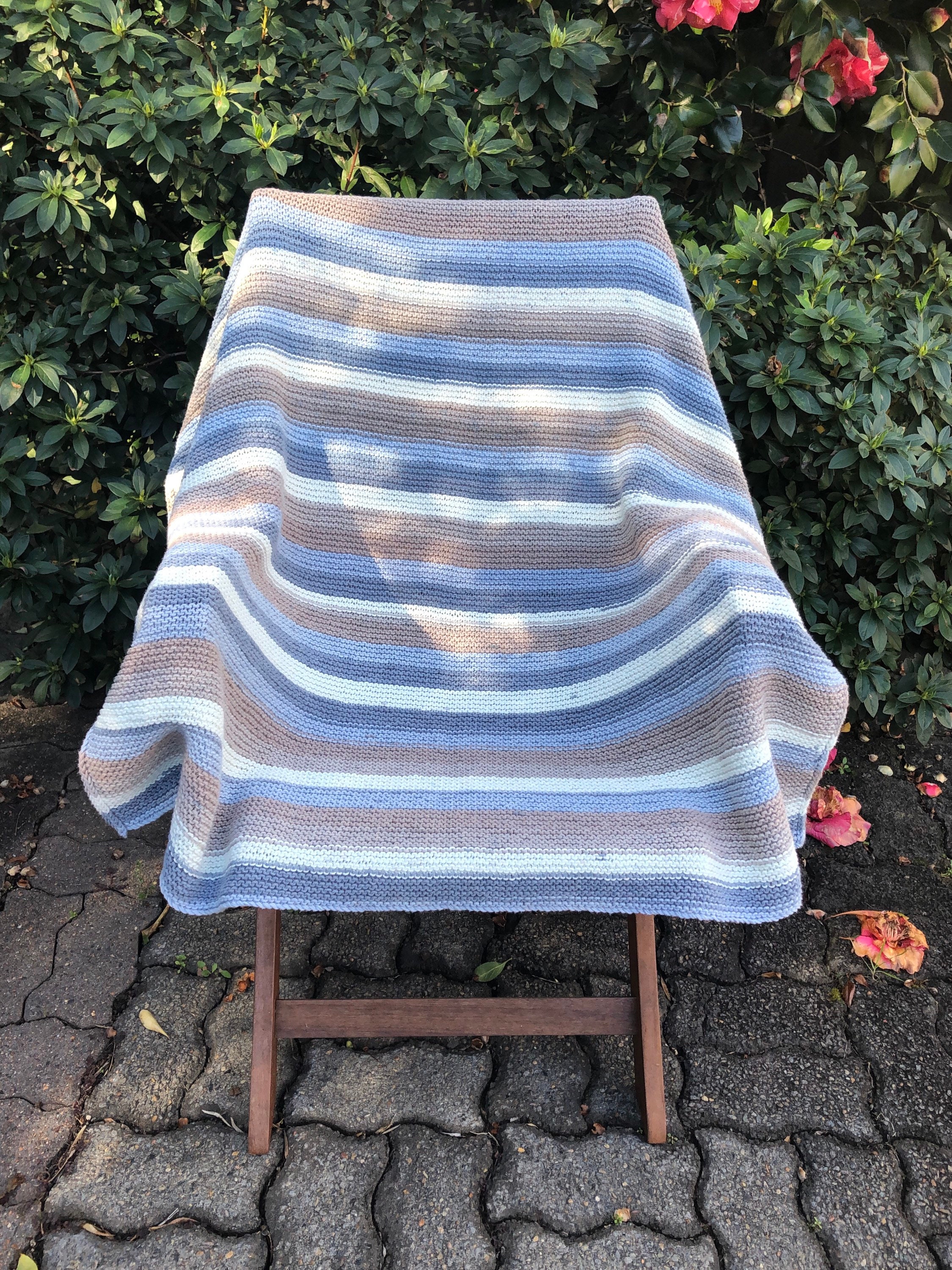 Hand Knit Throw Rug. Hand Knit Blanket. Knitted Knee Rug. Hand Etsy