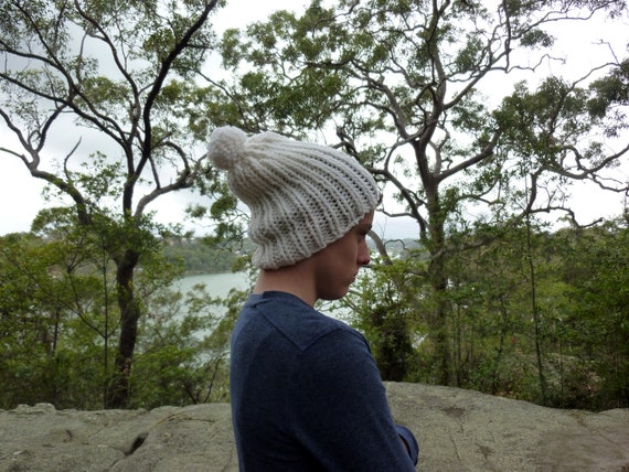 Chunky Knit Hat. USA Snowboarding Hat 