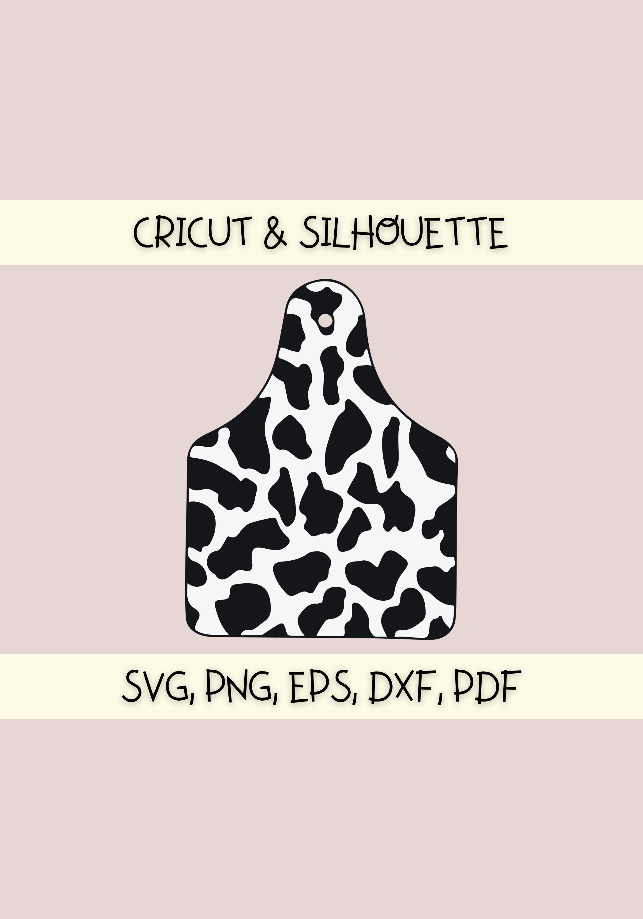 Cow Tag SVG Cut File Cow Print Cattle Tag SVG svg pdf | Etsy