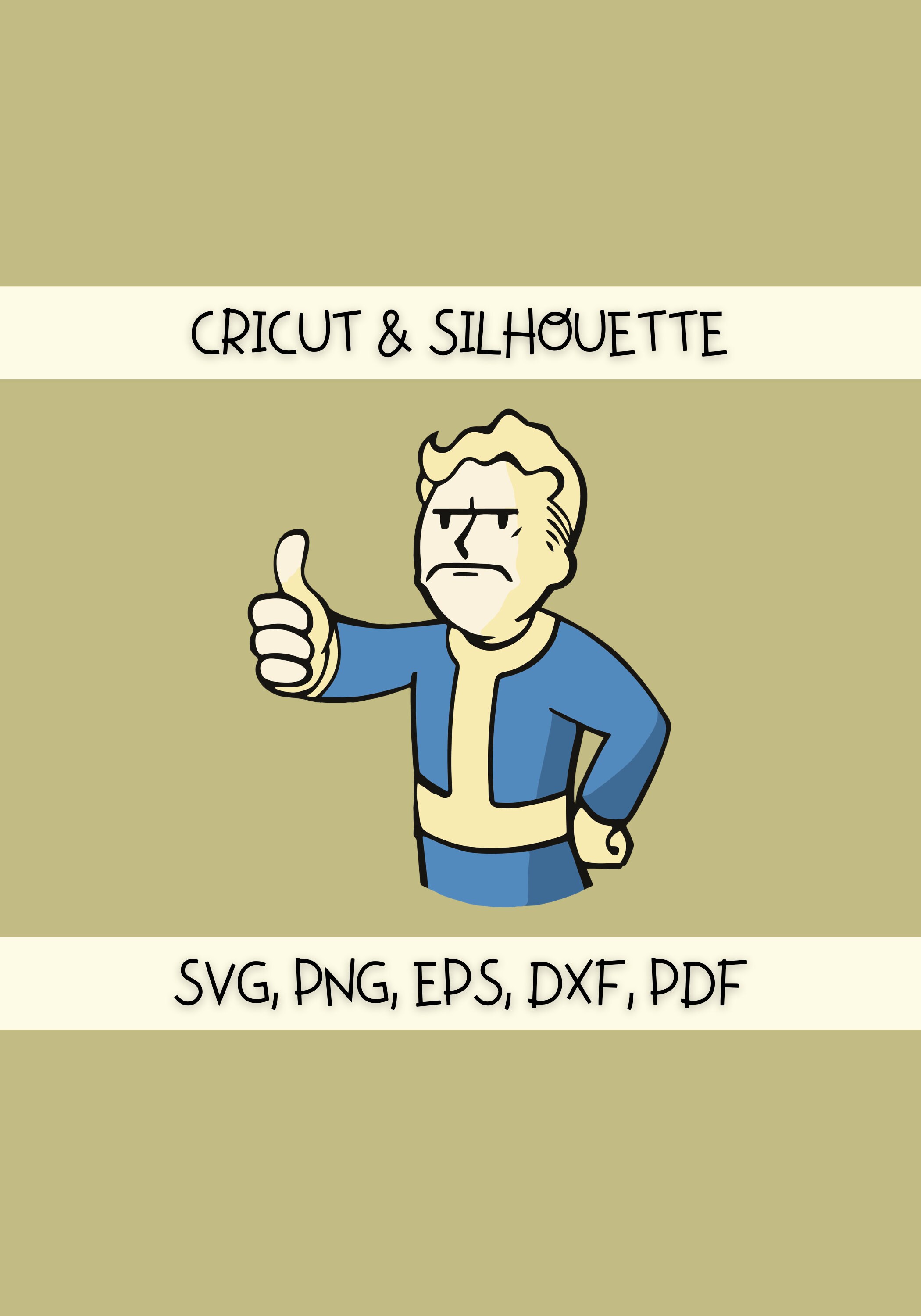 Download Vault Boy SVG Fallout SVG Cut Designs svg png pdf eps | Etsy