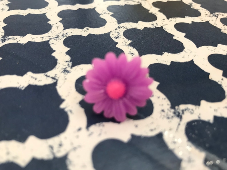 Purple flower kawaii ring