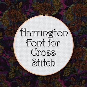 PDF Cross Stitch Pattern: Full Alphabet of Uppercase and Lowercase Letters inspired by the font &quot;Harrington&quot;