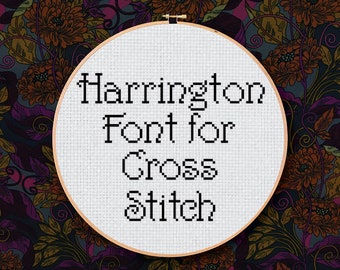 PDF Cross Stitch Pattern: Full Alphabet of Uppercase and Lowercase Letters inspired by the font "Harrington"