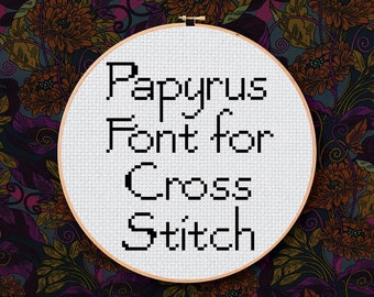 PDF Cross Stitch Pattern: Full Alphabet of Uppercase and Lowercase Letters Inspired by the font "Papyrus"