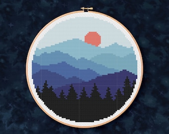 Blue Mountains: pdf-kruissteekpatroon