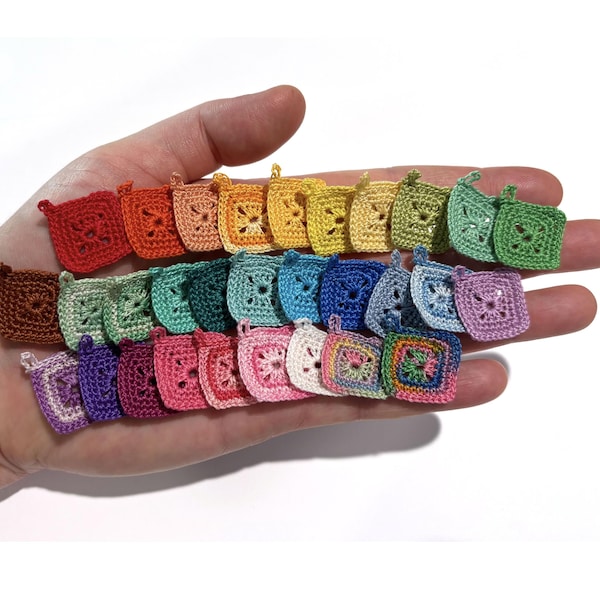 Handmade Miniature Crochet Potholders (Set of 2) - 1/12 Scale Dollhouse Hotpads