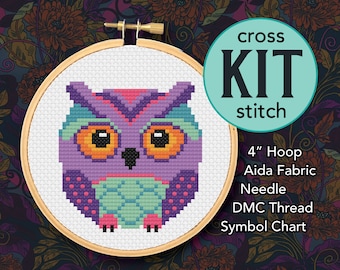 Hand Embroidery Kit New Modern Counted Cross Stitch Kit Gift Idea Owl Print Doctor Appointment Cute Doctor Owl Owl Embroidery