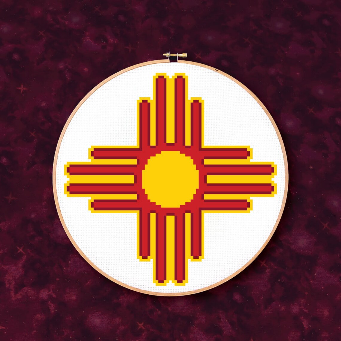Zia Sun Symbol PDF Cross Stitch Pattern Etsy