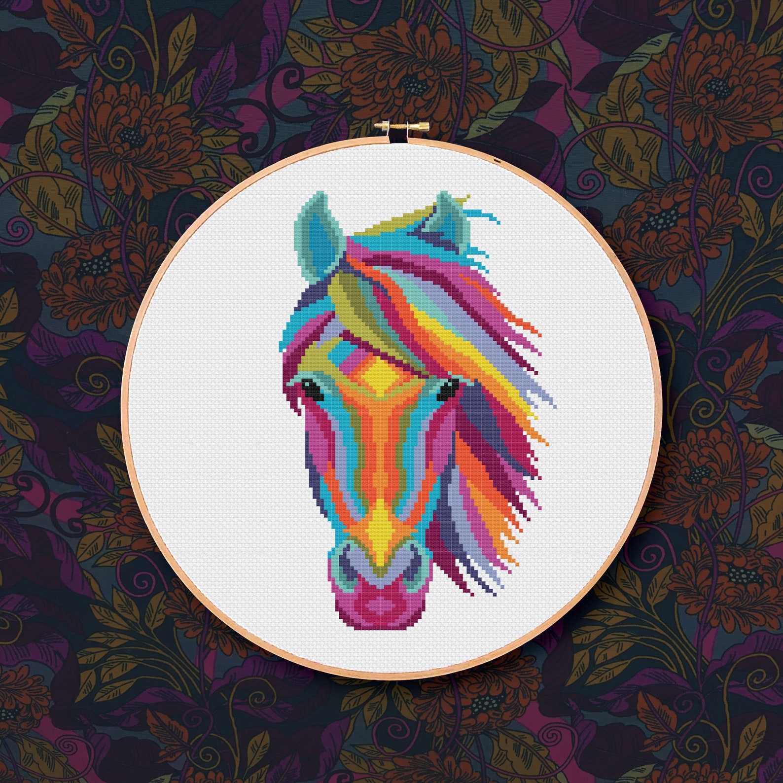 Colorful Horse Head - PDF Cross Stitch Pattern - Etsy