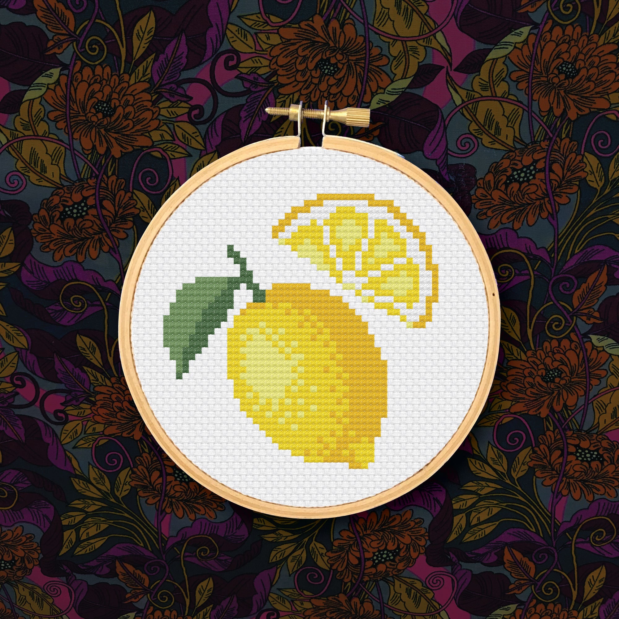 Lemon - PDF Cross Stitch Pattern - Cute, Colorful, Kitchen Decor