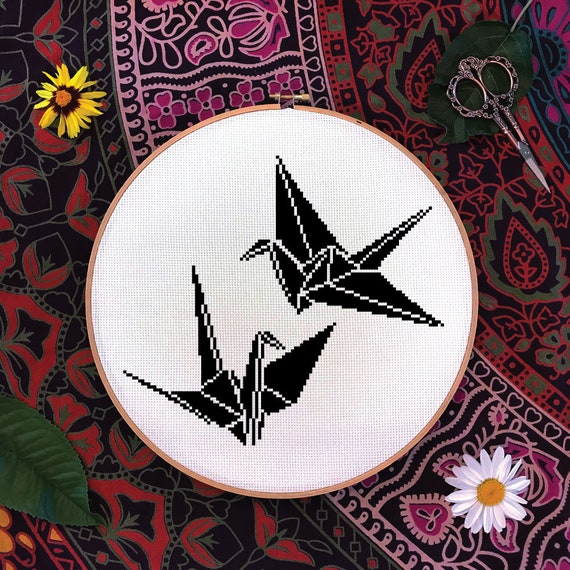 2 Paper Cranes Pdf Cross Stitch Pattern
