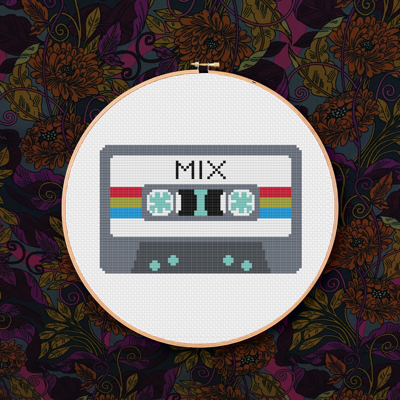 Retro Mixed Tape PDF Cross Stitch Pattern Etsy