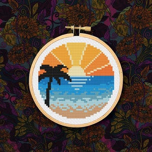 Mini Ocean Sunrise  - PDF Cross Stitch Pattern