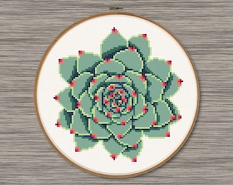 Green Succulent - PDF Cross Stitch Pattern