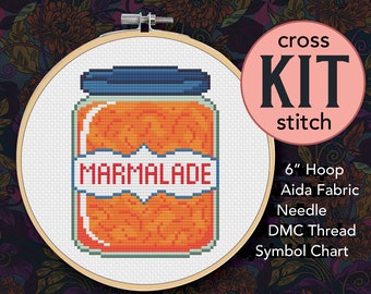 Jar of Marmalade Counted Cross Stitch Kit - 6 Inch Kit - Suitable for Beginners