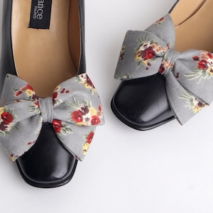 Floral Bow Shoe Clips: Ribbon Shoe Accessory