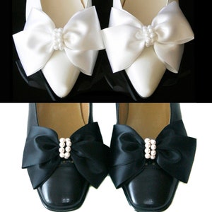 Satin big ribbon bow shoe clips, shoe clips bows, ribbon shoe clips for women, shoe clips brooches -sh5