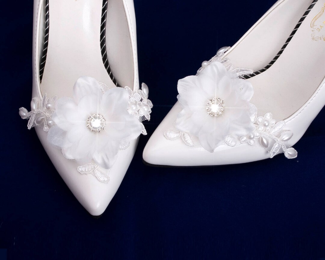 Wedding Bridal Shoe Clips Lace Shoe Clips Bridal Crystal Etsy