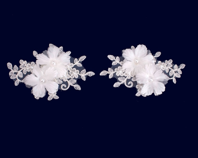 Flower shoe clips wedding wedding shoe ornaments organza Etsy