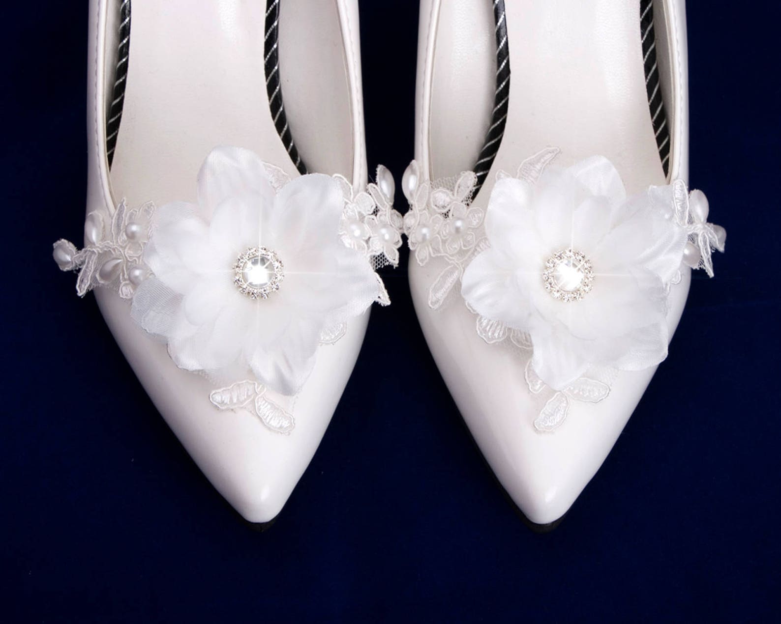 Wedding bridal shoe clips shoe ornaments wedding lace shoe Etsy