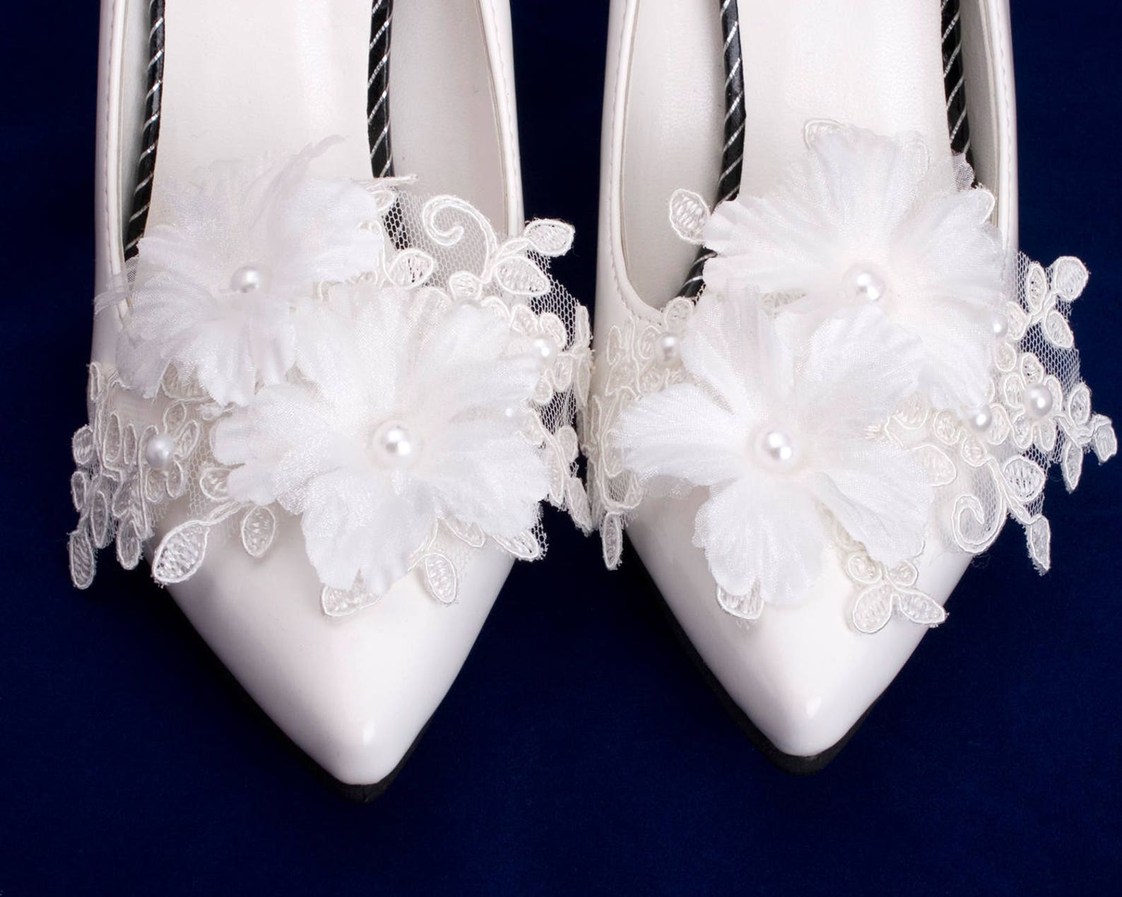 Flower shoe clips wedding wedding shoe ornaments organza Etsy