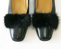 Mink fur bow shoe clips, Real genuine ribbon shoes ornaments product logo