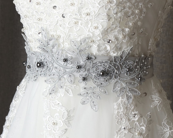 Rhinestone Swarovski Pearl Wedding Sash Wedding Bridal Sash/Belt Beaded Swarovski Crystal,Pearl  main image 4