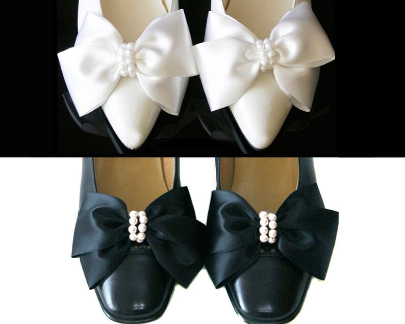 Satin Big Ribbon Bow Shoe Clips Shoe Clips Bows Ribbon Shoe Etsy