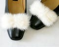 Mink fur bow shoe clips, Real genuine ribbon shoes ornaments product logo