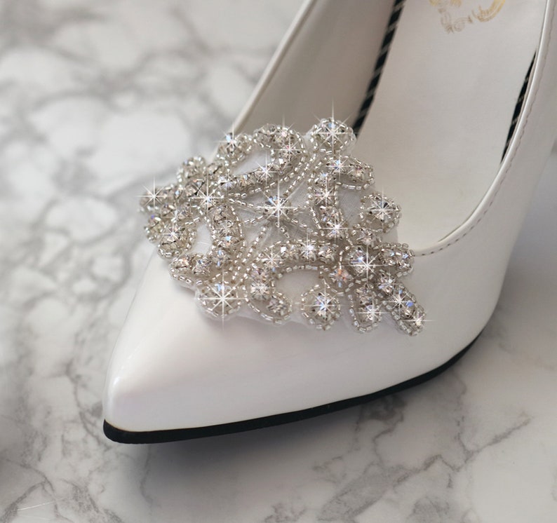 Rhinestone Applique Shoe Clips Shoe Ornaments Wedding Shoe Etsy