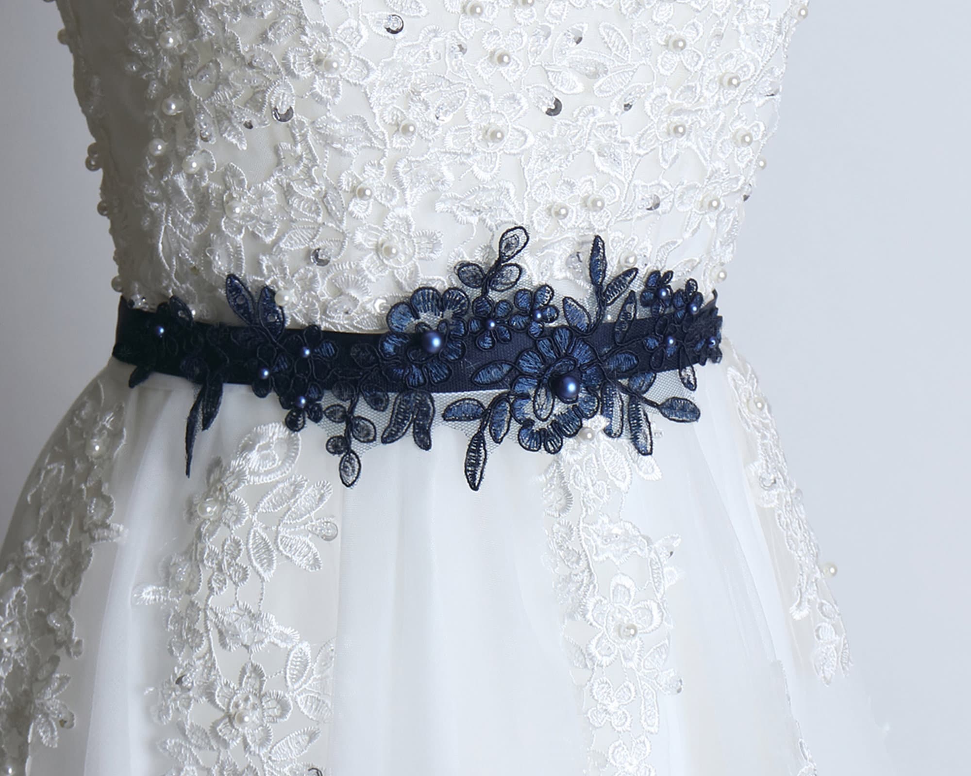 Blue Sash Belt Wedding Belt Navy Swarovski Pearl Belt Blue - Etsy