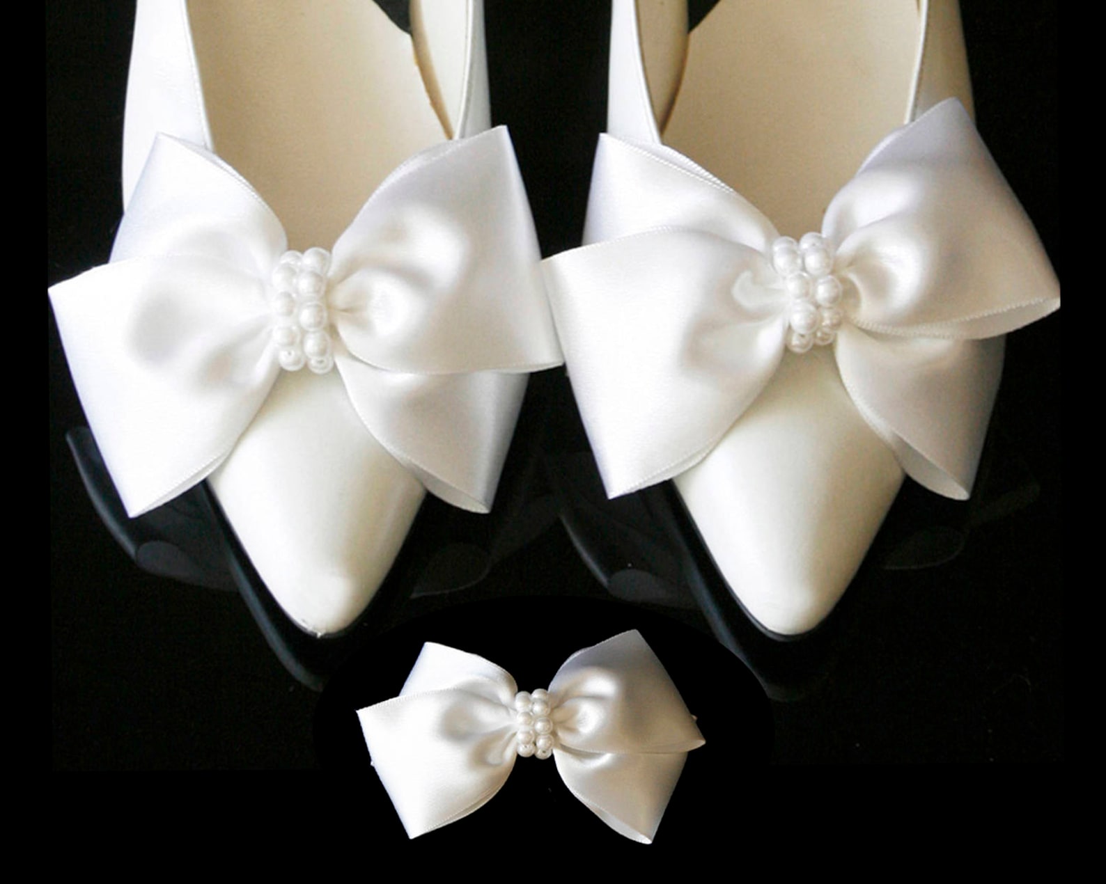 Satin Big Ribbon Bow Shoe Clips Shoe Clips Bows Ribbon Shoe Etsy