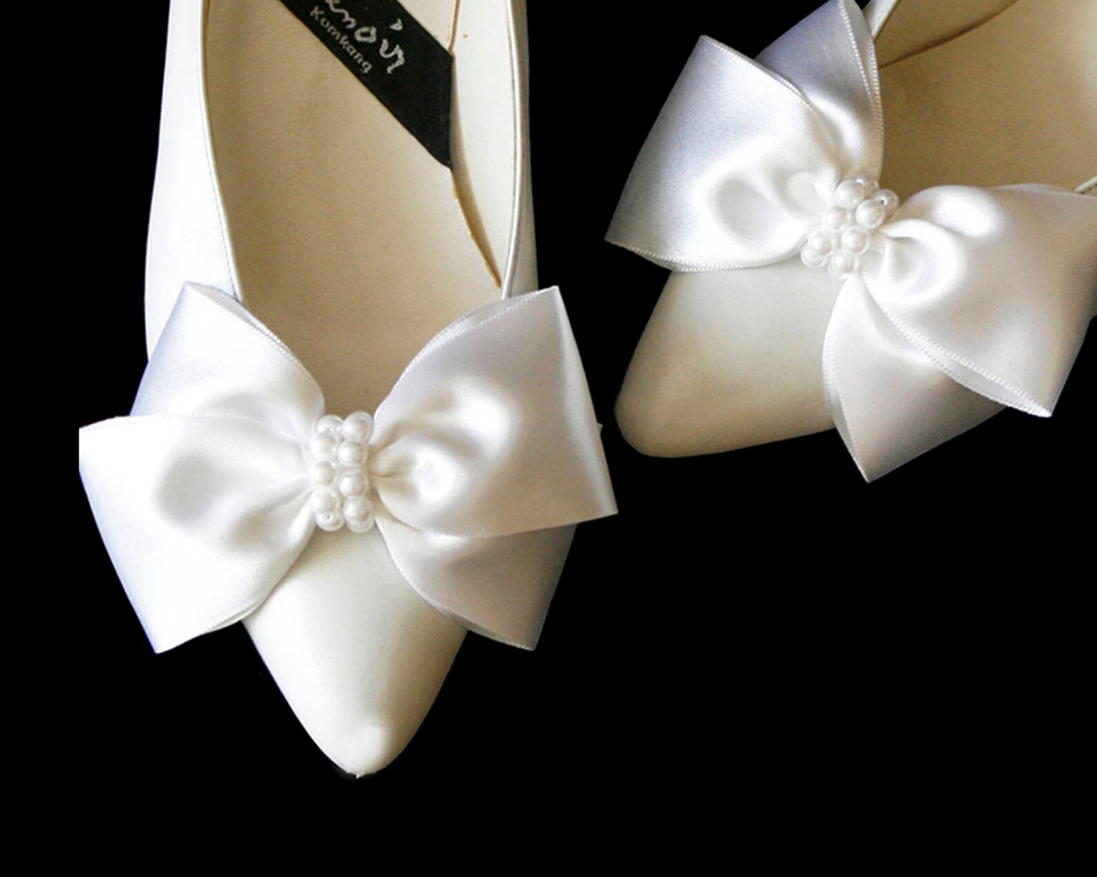 Satin Big Ribbon Bow Shoe Clips Shoe Clips Bows Ribbon Shoe Etsy