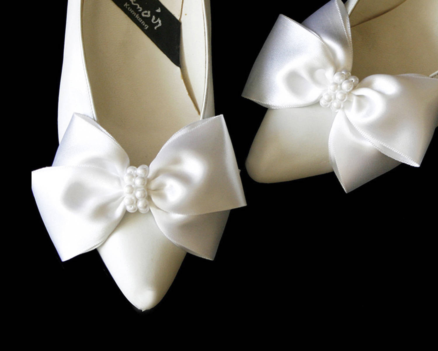 Satin Big Ribbon Bow Shoe Clips Shoe Clips Bows Ribbon Shoe Etsy