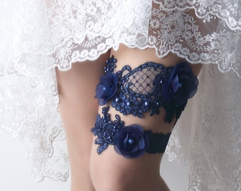 Blue wedding garter set, Swarovski pearl bridal garter, Blue wedding garter, Bridal garter belt,wedding gift,wedding garter belt blue  -T88