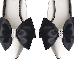 Satin big ribbon bow shoe clips, shoe clips bows, ribbon shoe clips for women, shoe clips brooches -sh5
