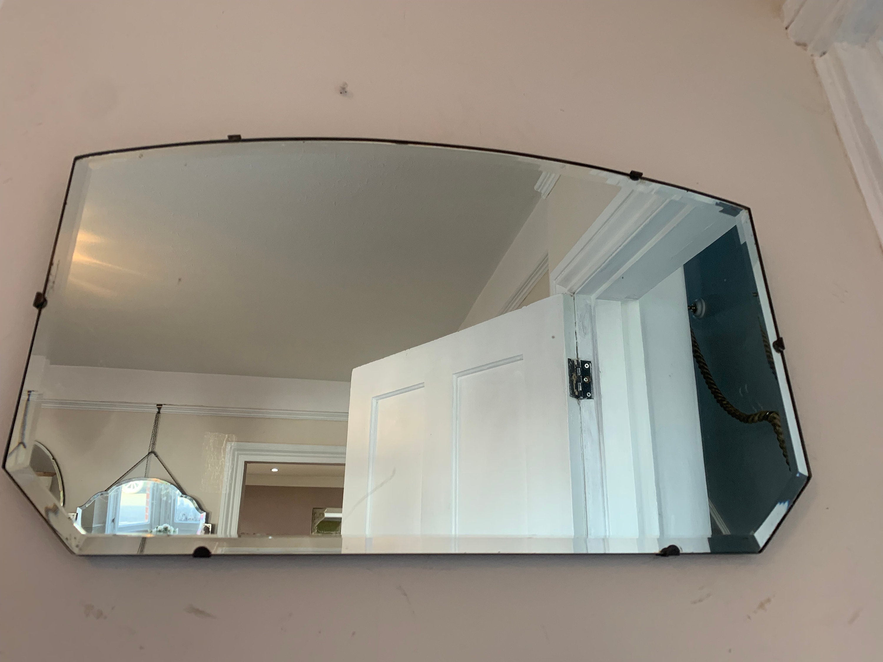 Vintage Bevelled Edge Mirror Art Deco Etsy UK